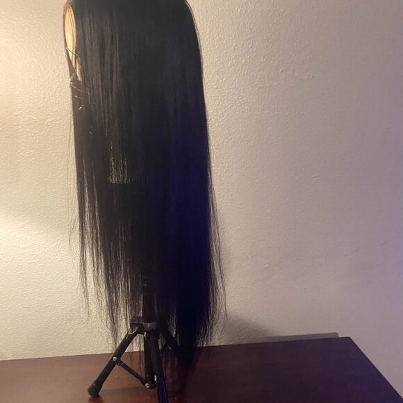 5x5 HD Transparent Lace Closure Wigs Human Hair straight - Picture 3 of 14